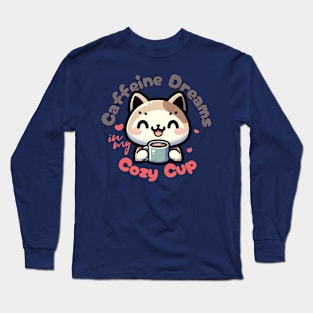 Caffeine Dreams Cat Delight Long Sleeve T-Shirt